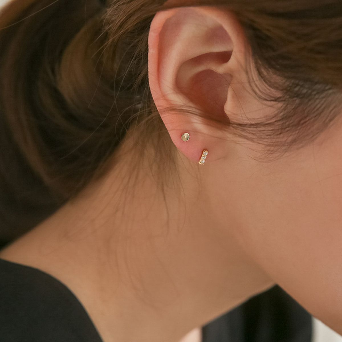 룬느(LUNNE) 14k 라블렛 평판 볼 피어싱 (14k골드) #PI05