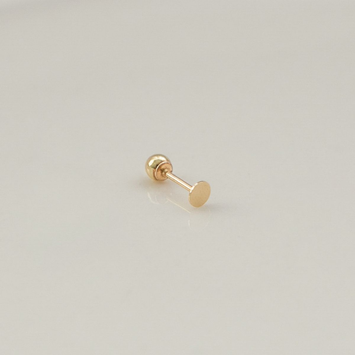 룬느(LUNNE) 14k 라블렛 평판 볼 피어싱 (14k골드) #PI05