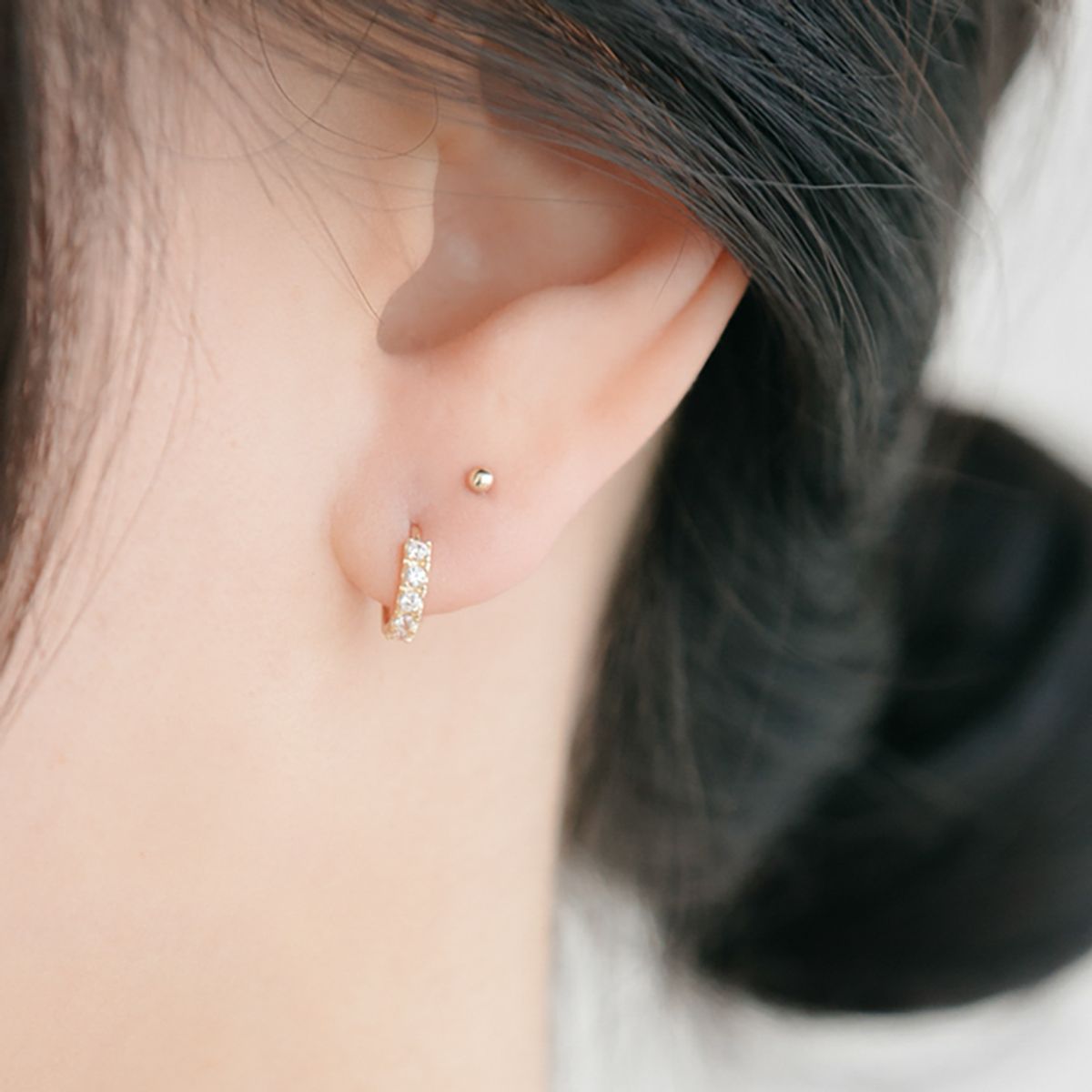 룬느(LUNNE) 14k 2mm 볼 피어싱 (14k골드)(바두께1mm) #PIB01