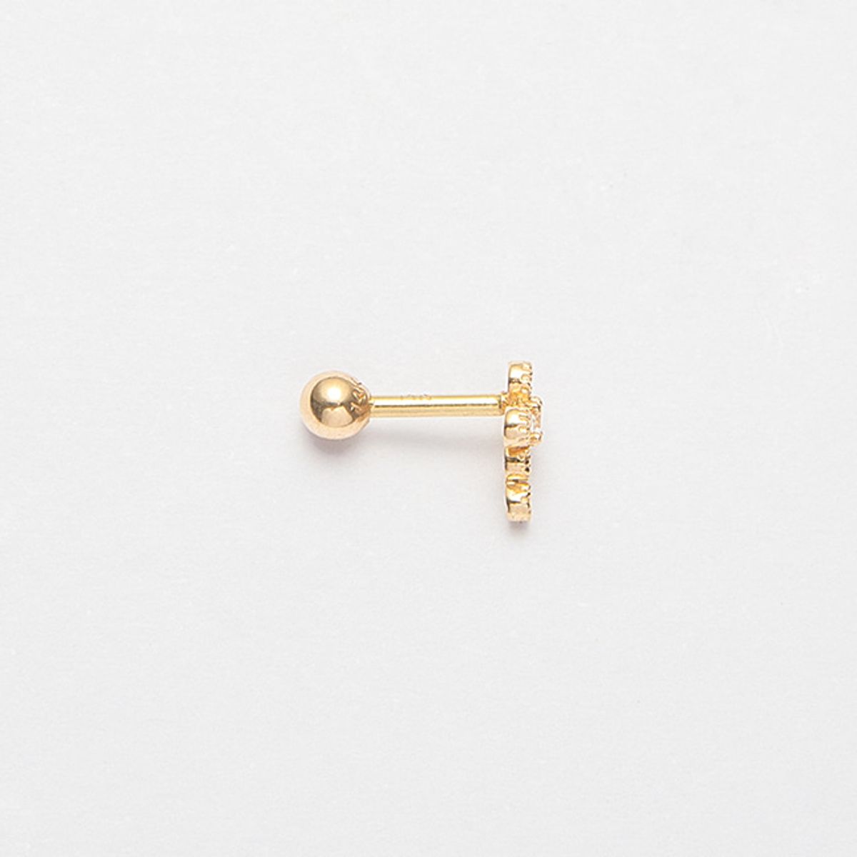룬느(LUNNE) 14k 십자가 큐 피어싱 (14k골드)(바두께1mm) #PIB14