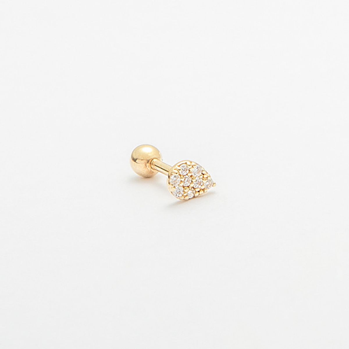 룬느(LUNNE) 14k 미니 물방울 큐 피어싱 (14k골드)(바두께1mm) #PIB16