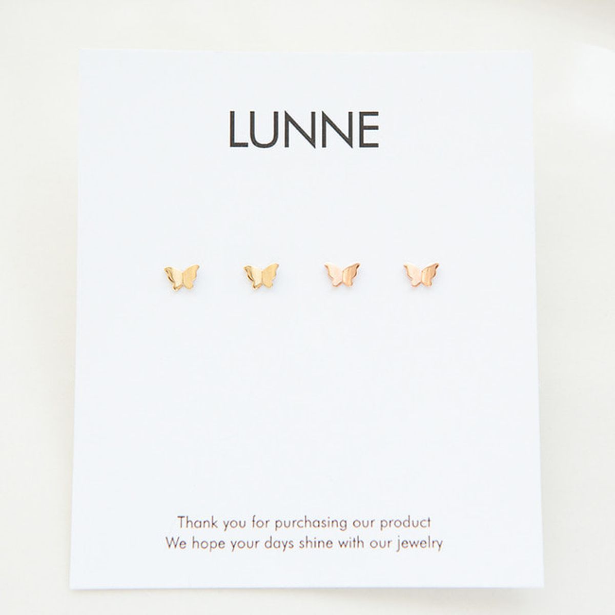 룬느(LUNNE) 14k 나비 피어싱 귀걸이 (14k골드) S13