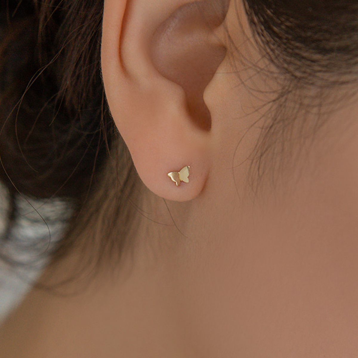 룬느(LUNNE) 14k 나비 피어싱 귀걸이 (14k골드) S13