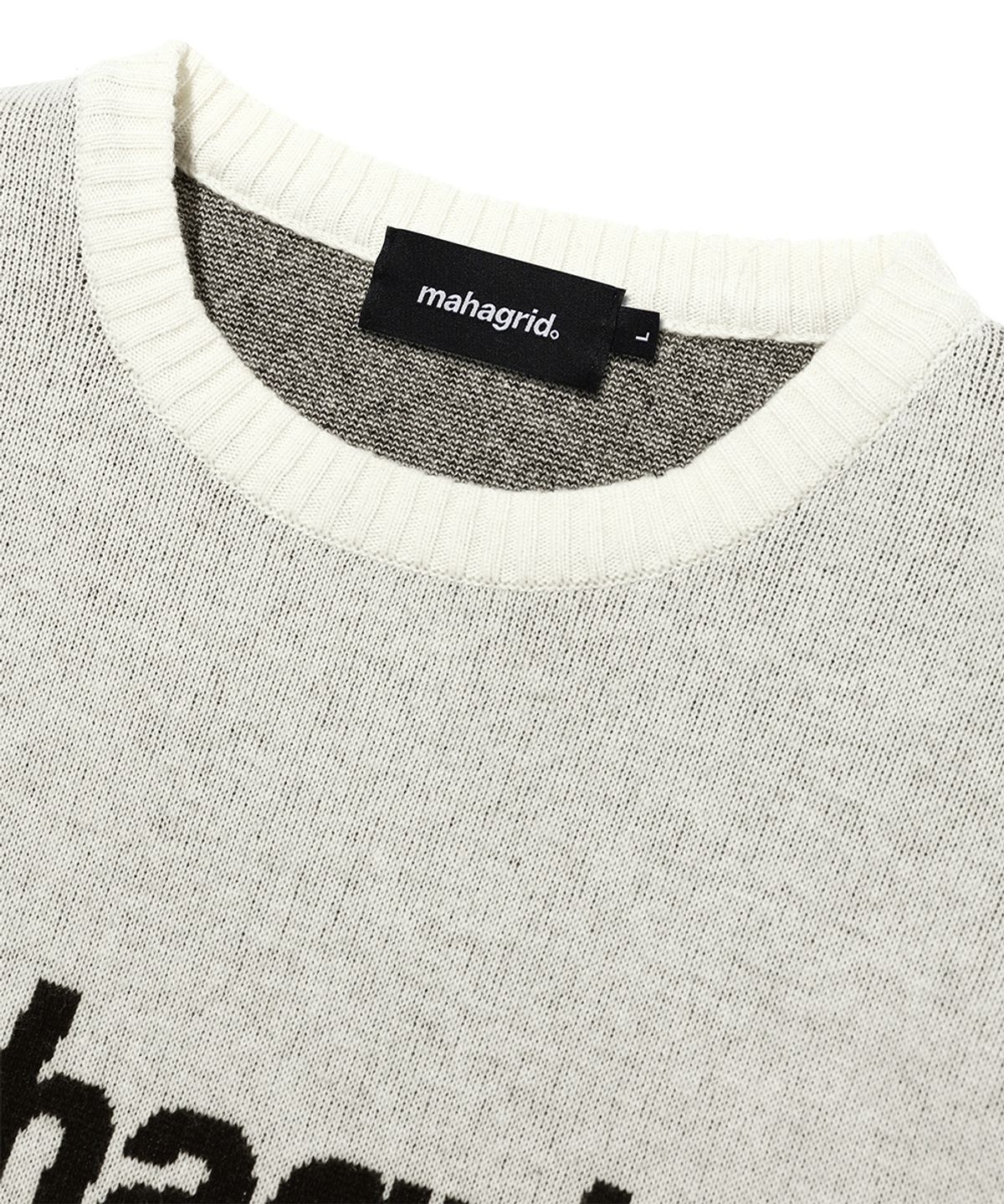 마하그리드(MAHAGRID) BASIC LOGO KNIT SWEATER IVORY(MG2EFMK620A)
