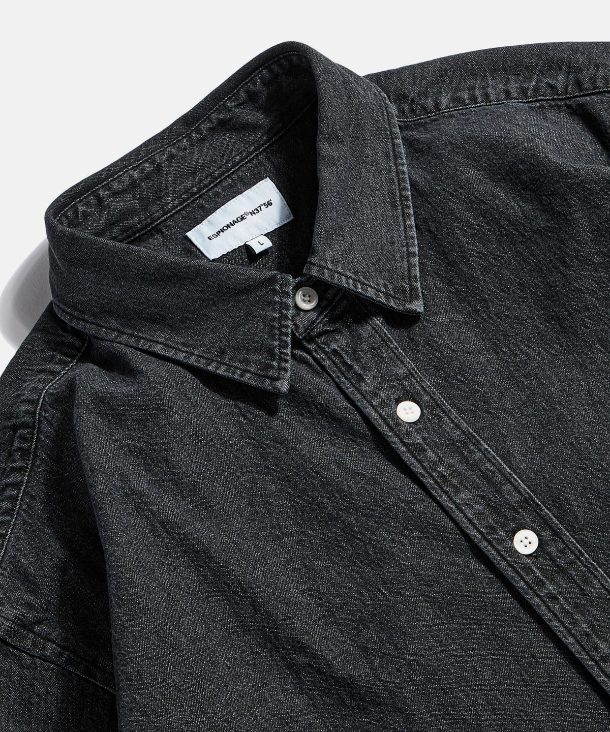 에스피오나지(ESPIONAGE) Denim Over Shirt Light Black
