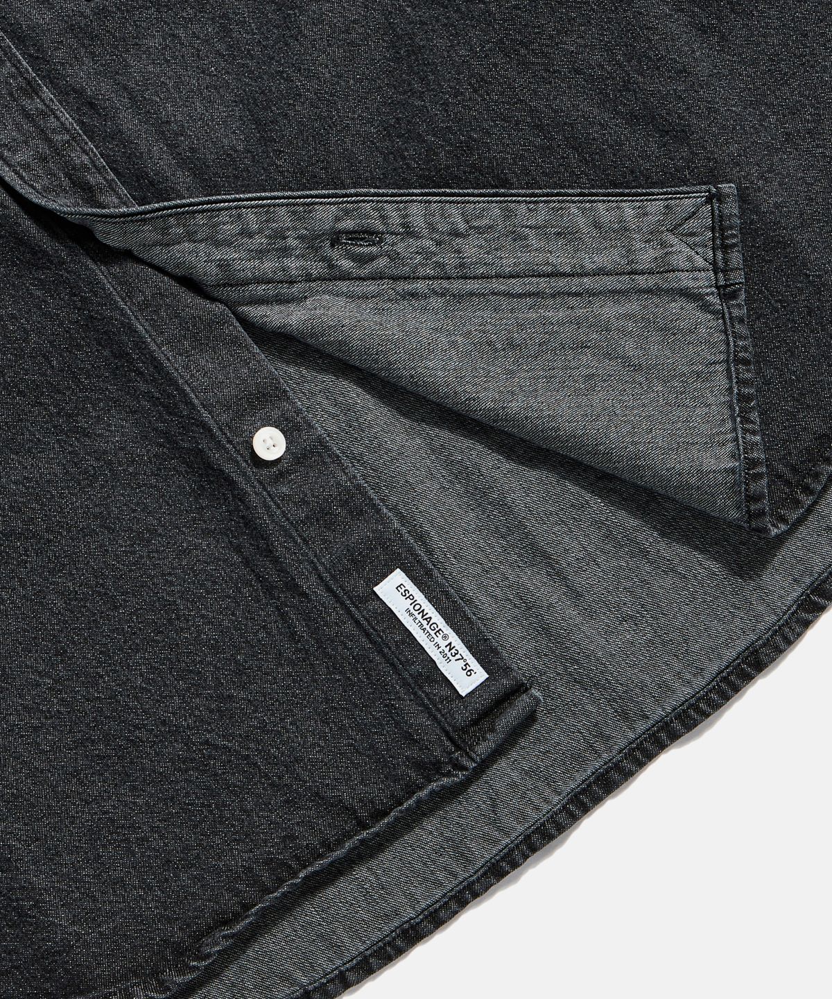 에스피오나지(ESPIONAGE) Denim Over Shirt Light Black