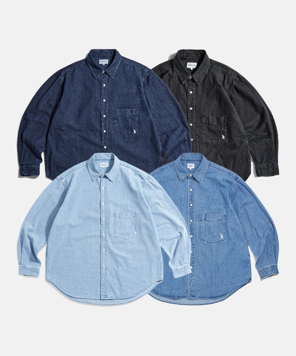 에스피오나지(ESPIONAGE) Denim Over Shirt Light Black