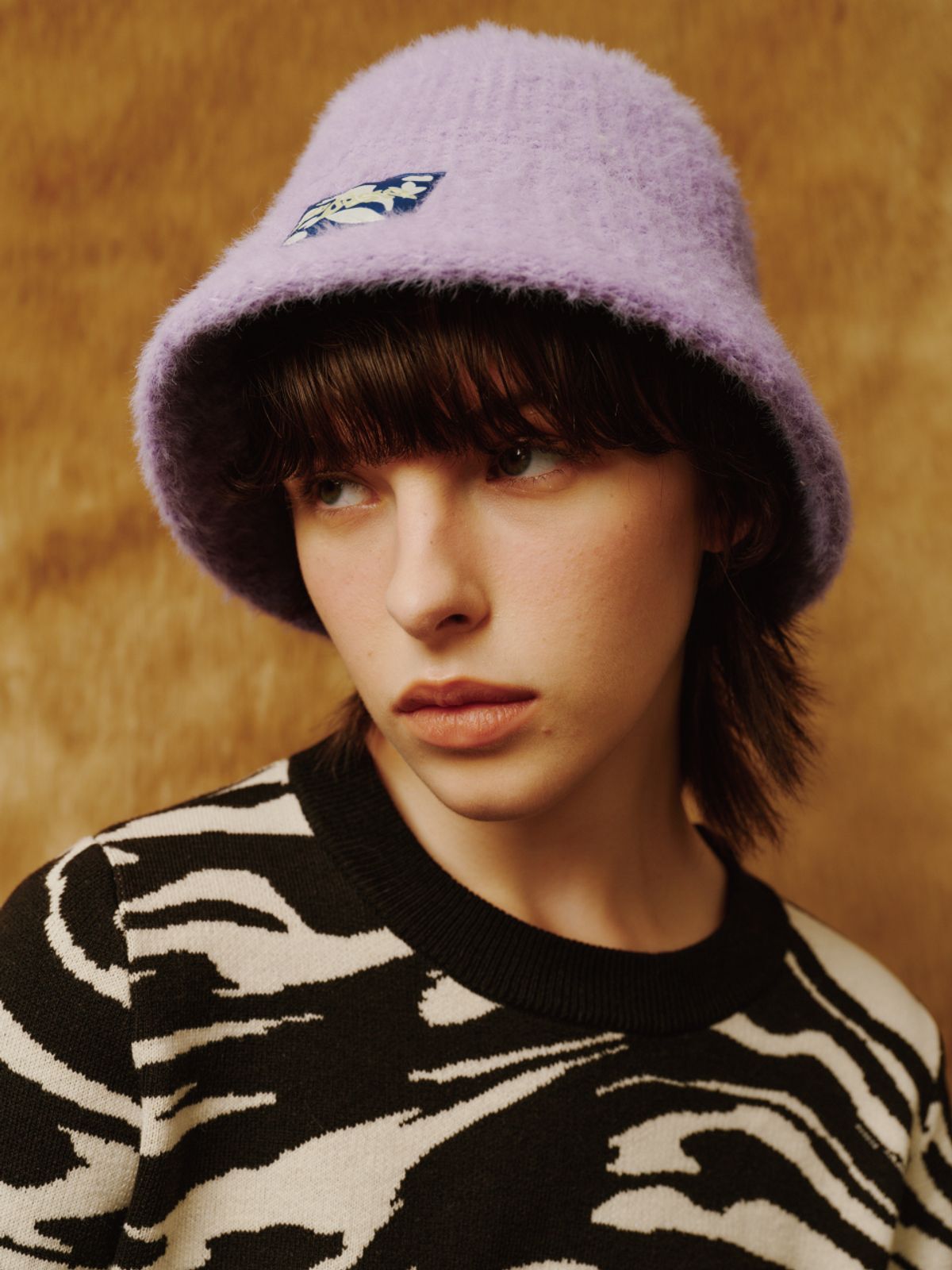 포에지담(POESIEDAME) [Life PORTRAIT] Angora knit hat in Violet