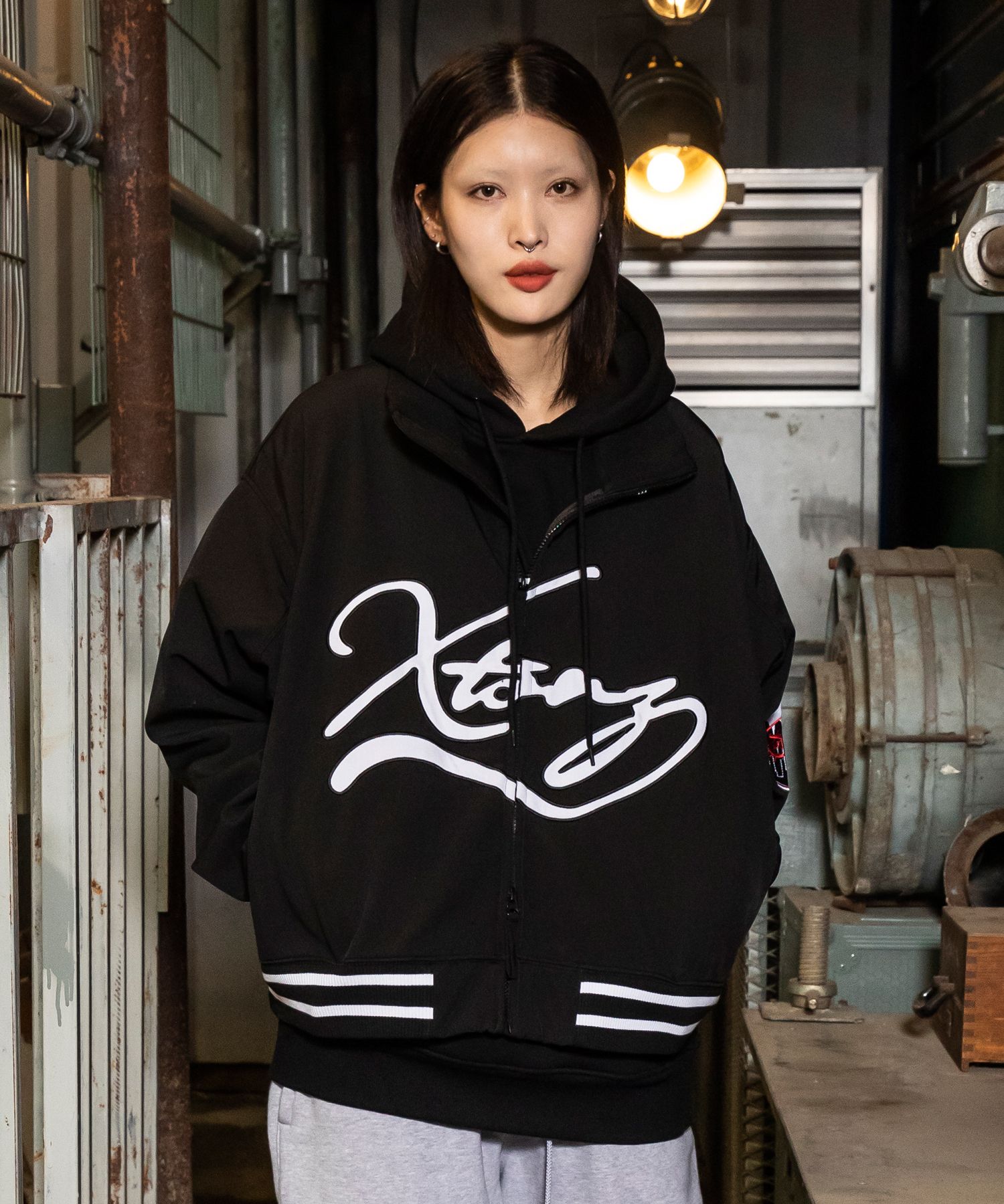 NUTSANDBONES スタジャン L MUSINSA | XTONZ XJ84 Vartan Stadium Jacket (BLACK)