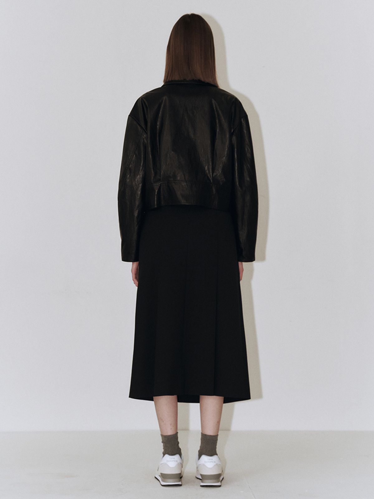 플로우먼(FLOWOMEN) A-line Pleats Wool Skirt (+Belt Set)_Black
