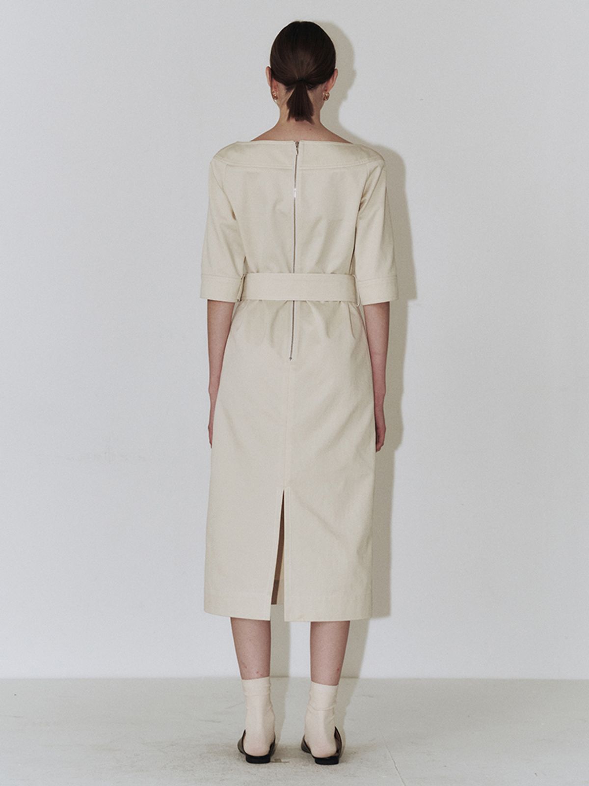 플로우먼(FLOWOMEN) Stitch Point Dress_Cream