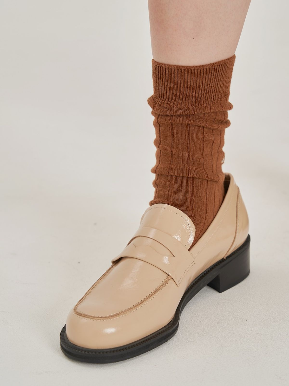 쥬다르(JEU DART) plain classic  penny loafer beige