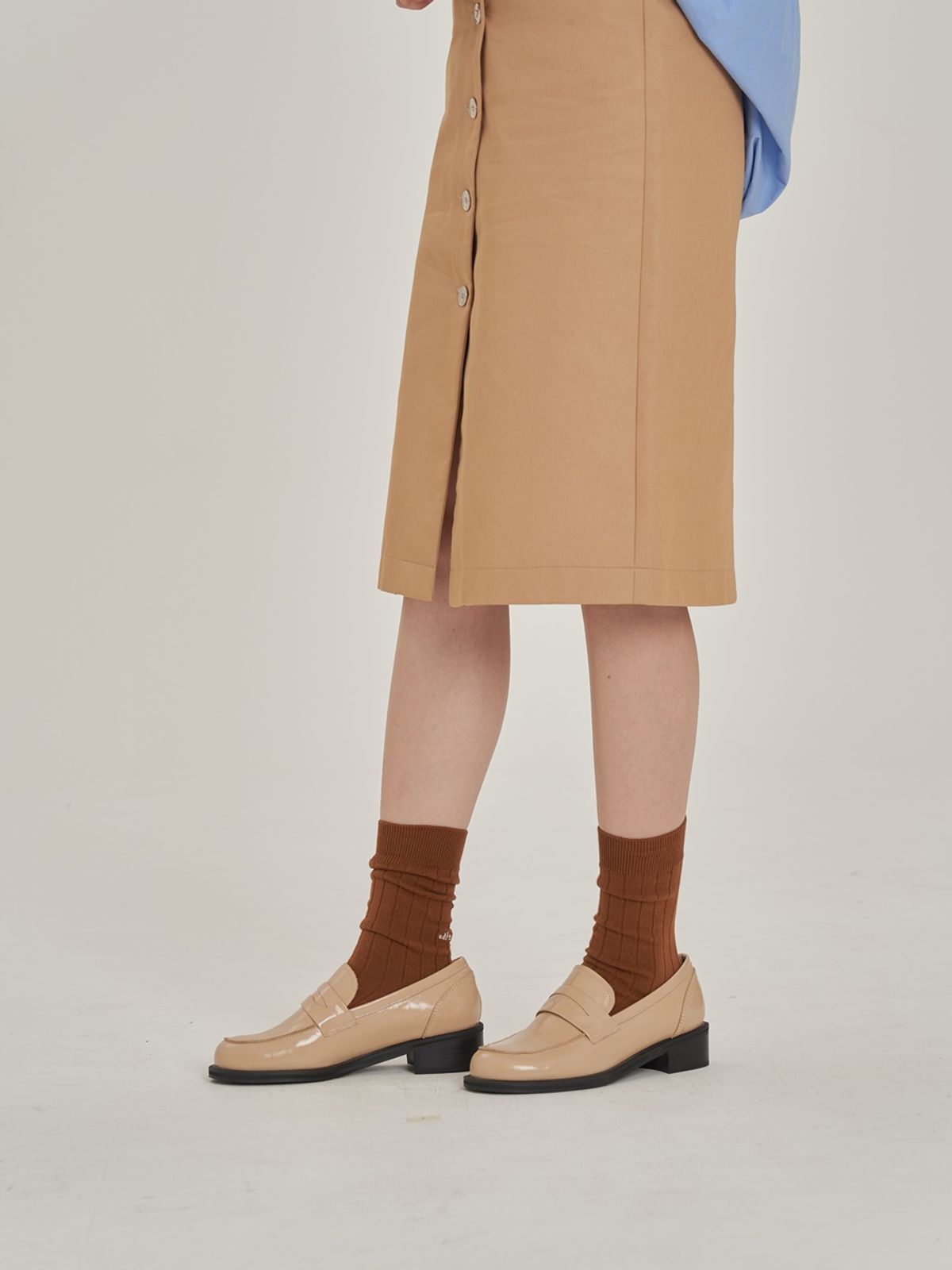쥬다르(JEU DART) plain classic  penny loafer beige