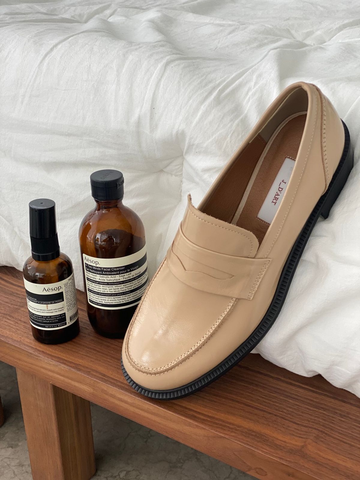 쥬다르(JEU DART) plain classic  penny loafer beige
