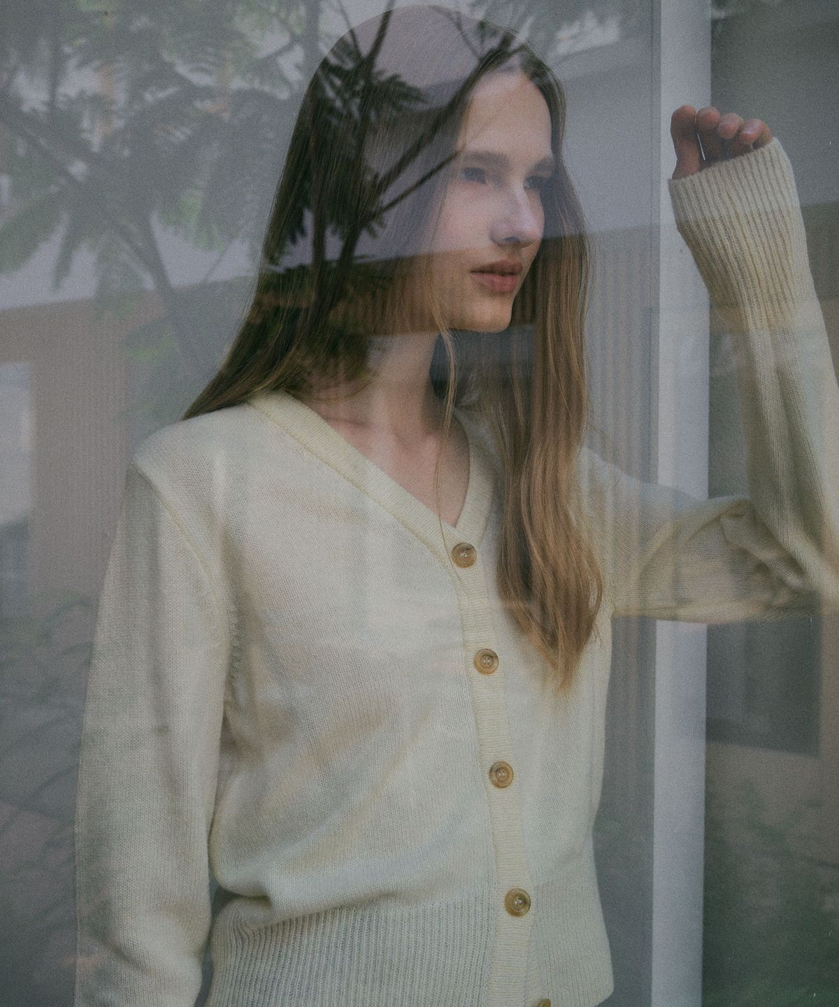 링서울(LINGSEOUL) lambswool plain knit cardigan-ivory