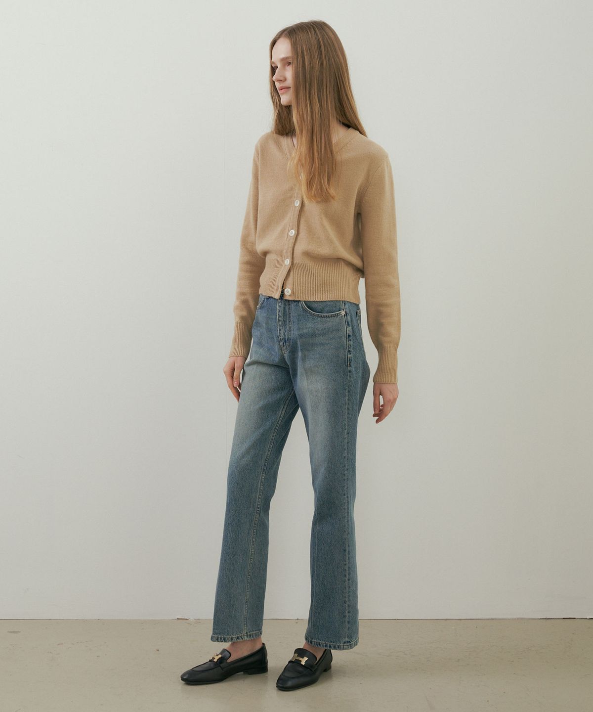 링서울(LINGSEOUL) lambswool plain knit cardigan-beige