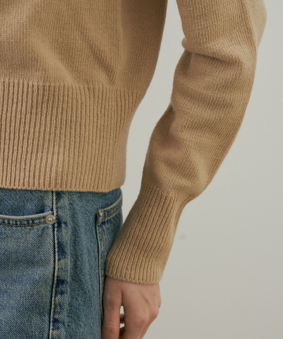 링서울(LINGSEOUL) lambswool plain knit cardigan-beige