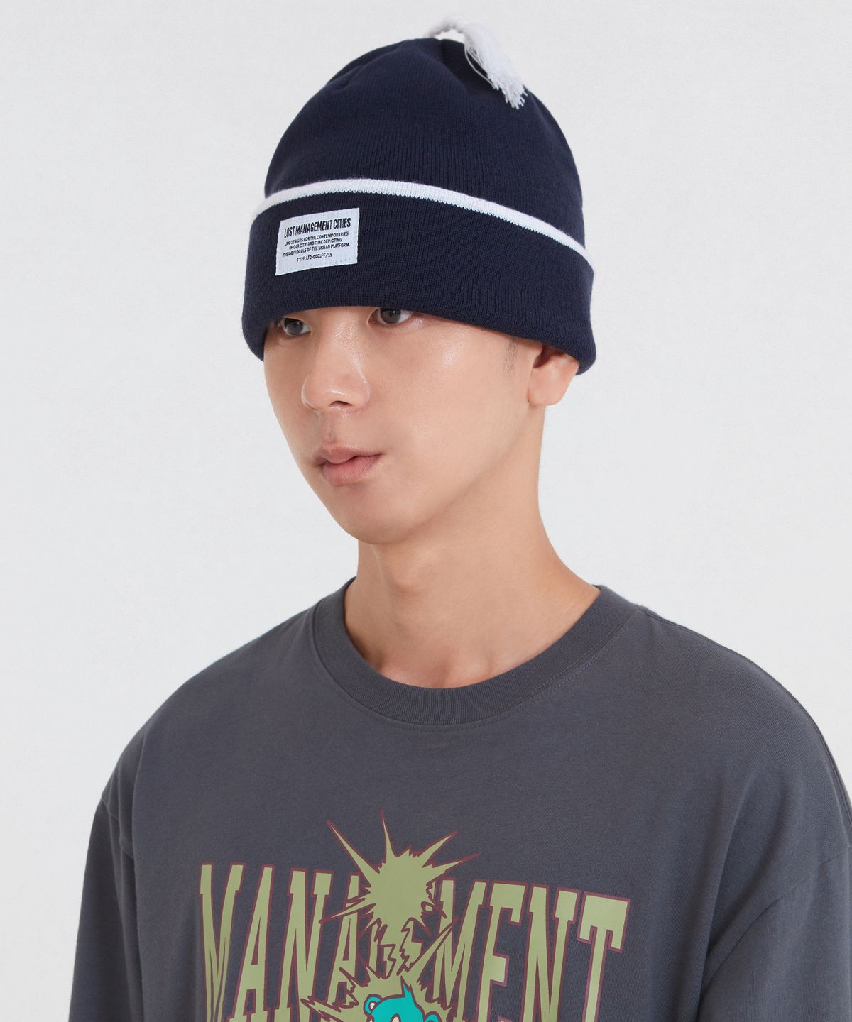 엘엠씨(LMC) LMC STRIPE TASSEL BEANIE navy