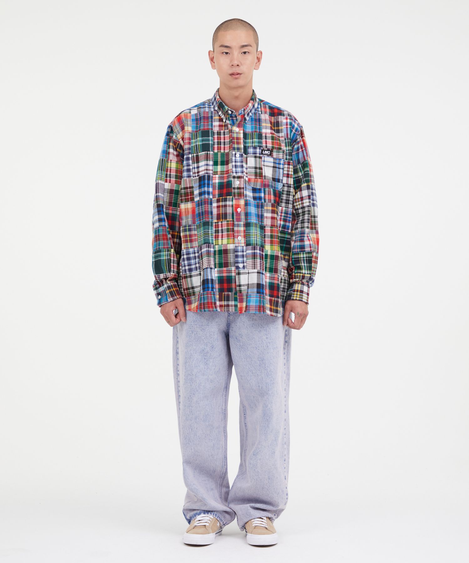 Tシャツ・カットソー LMC LMC MADRAS PATCHWORK SHIRT check 0LM22FSH101CHC MUSINSA | LMC LMC MADRAS PATCHWORK SHIRT multi