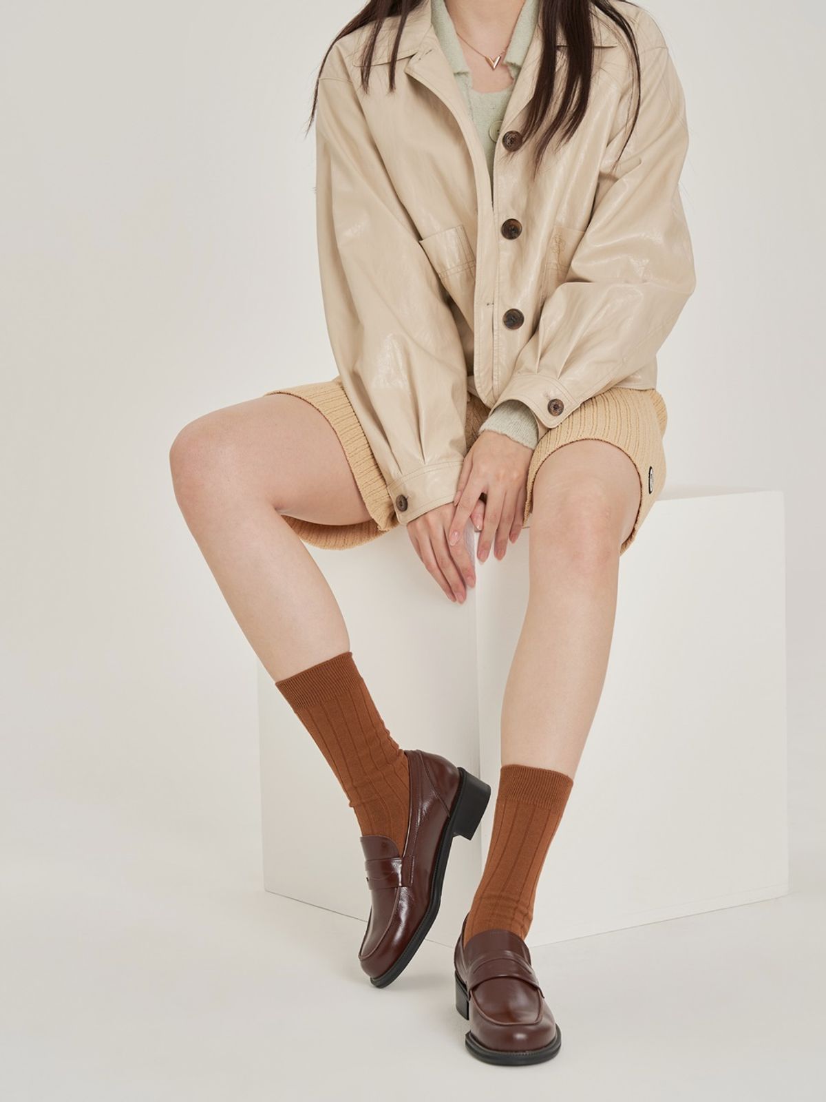 쥬다르(JEU DART) plain classic  penny loafer brown