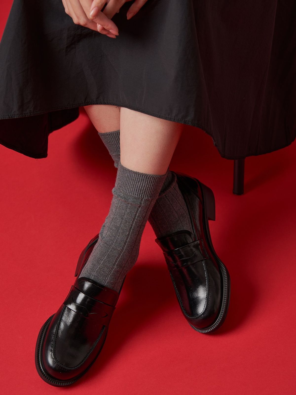 쥬다르(JEU DART) plain classic  penny loafer black