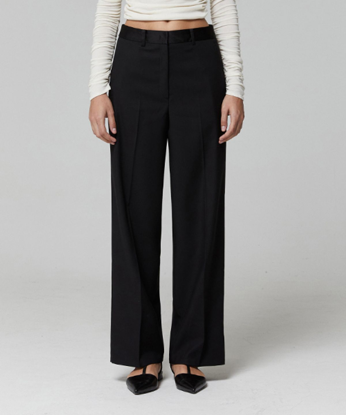 레이디 볼륨(LADY VOLUME) SILKY WAIST SLACKS_BLACK