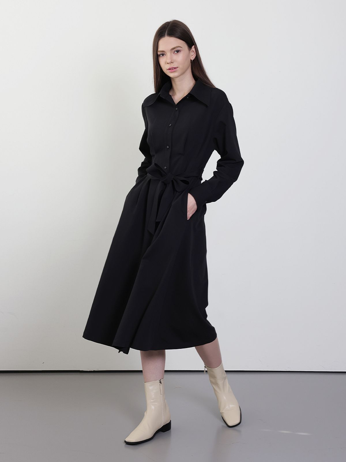 러브참(LOVECHARM) [케이트 벨트 드레스_블랙]Kate belt dress_Black