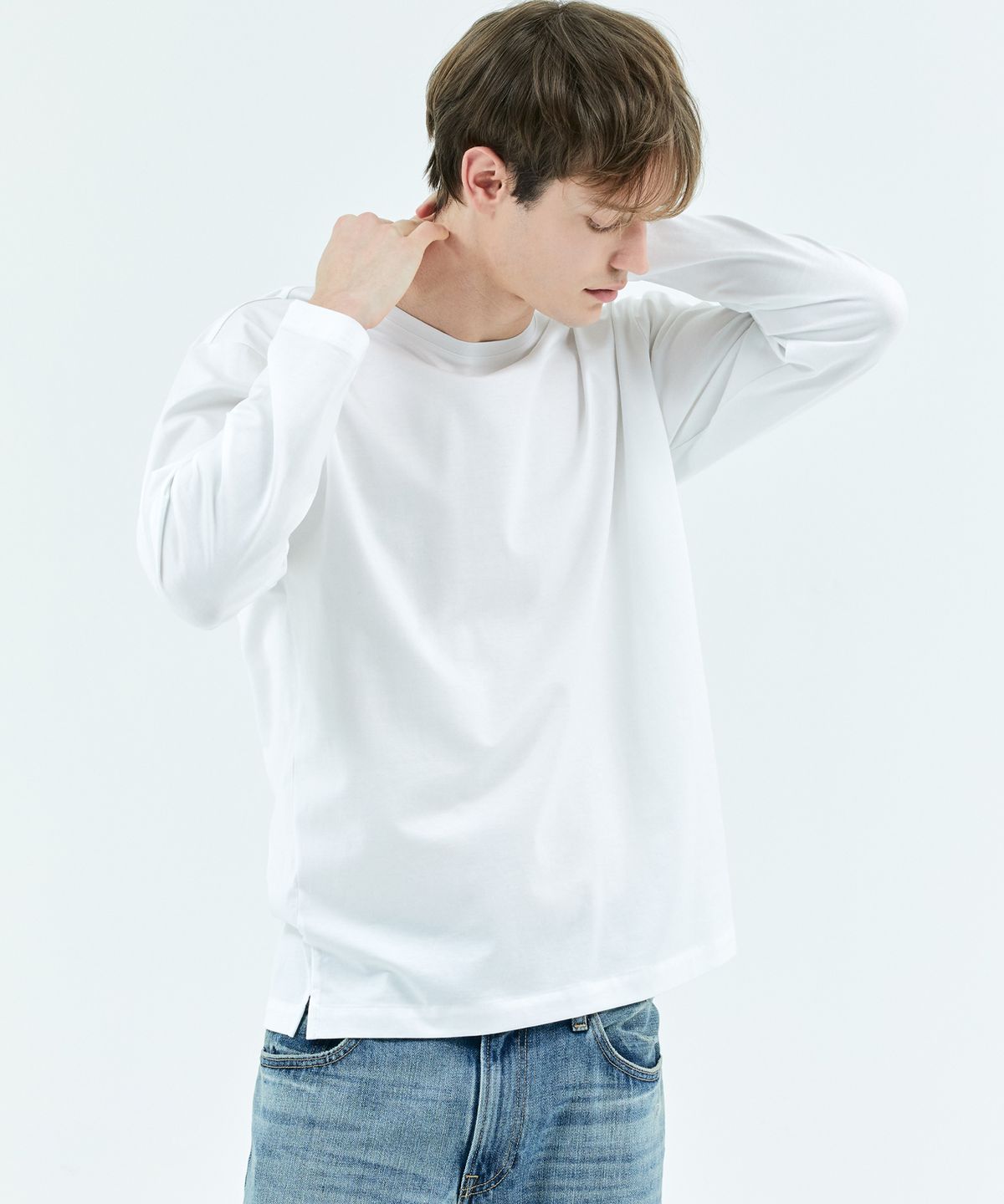 와이잭(YJACK) M_시그니처 루즈 & 릴렉스 핏 긴소매 티셔츠 (180gsm) KMJT002L