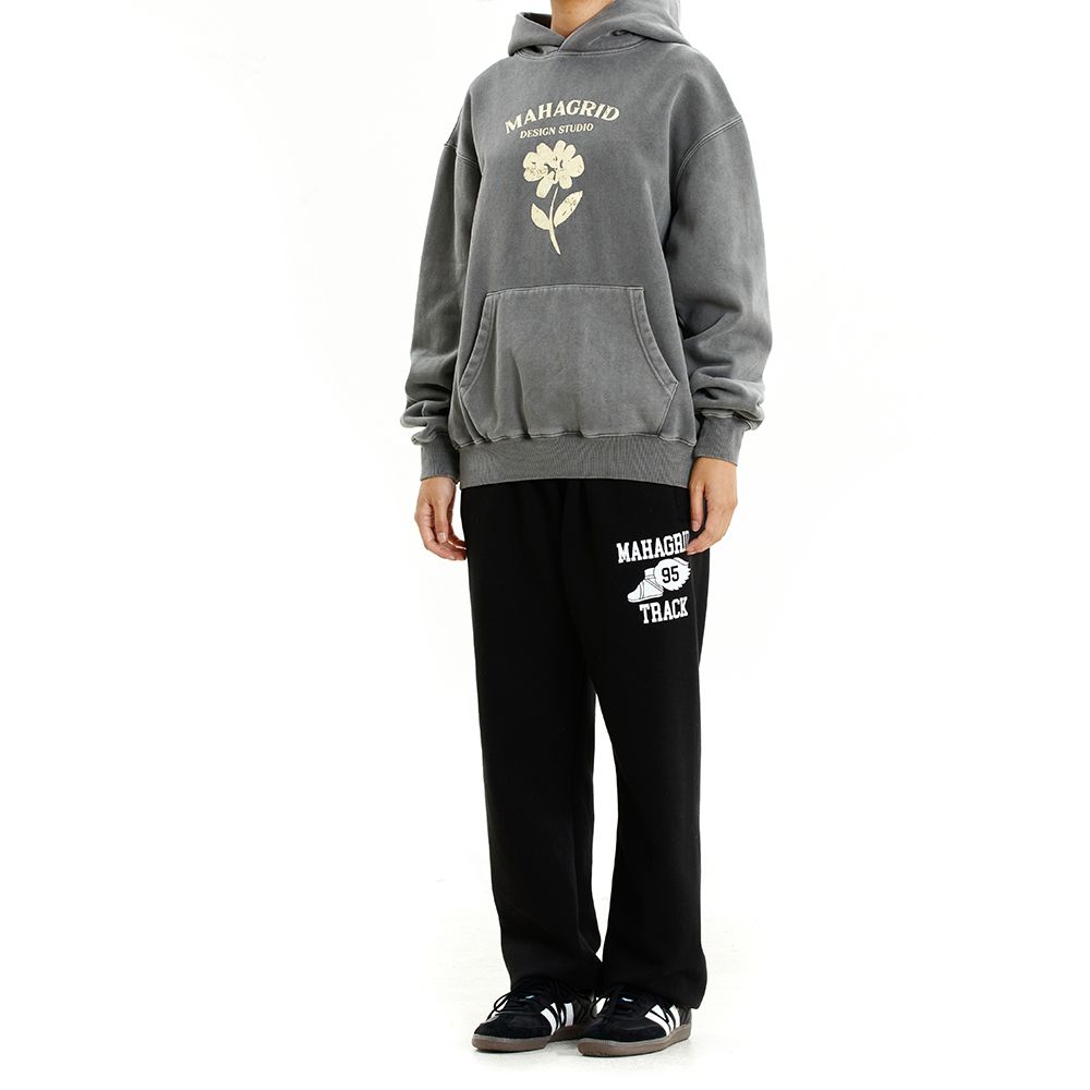 MUSINSA | MAHAGRID FLOWER PIGMENT HOODIE CHARCOAL(MG2CFMM424A)