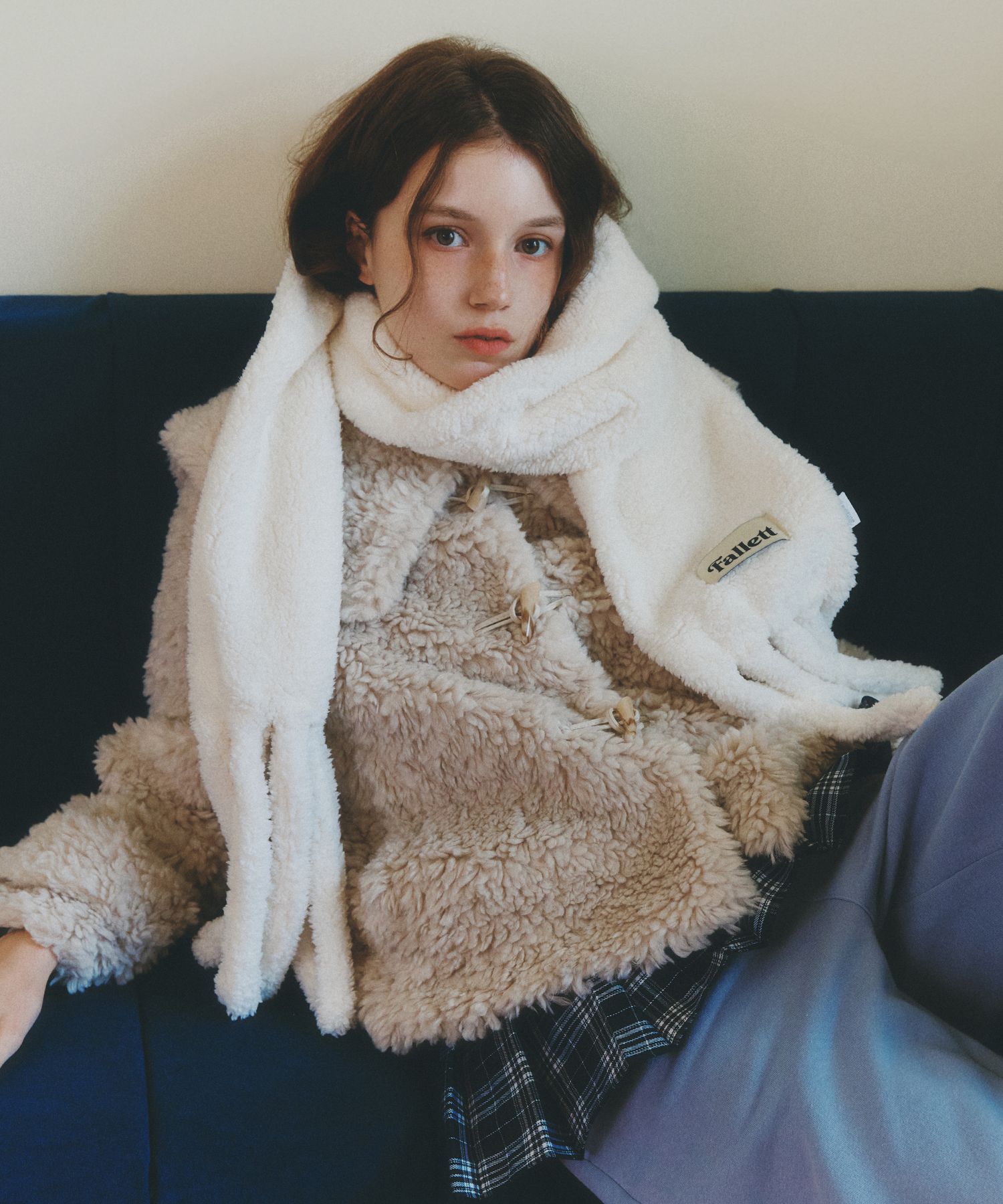 マフラー・ストール Fallett Alpaca Boucle Knit Balaclava Ivory FA2404CA04IV MUSINSA | FALLETT Boucle Pocket Scarf Ivory