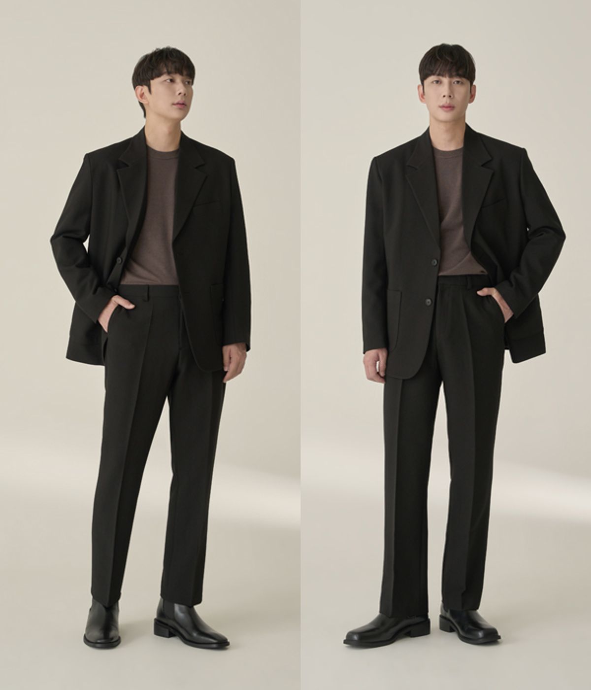 효지(HYOJI) [사계절][세트상품] 커스터마이징 핏 셋업 수트 (블랙)