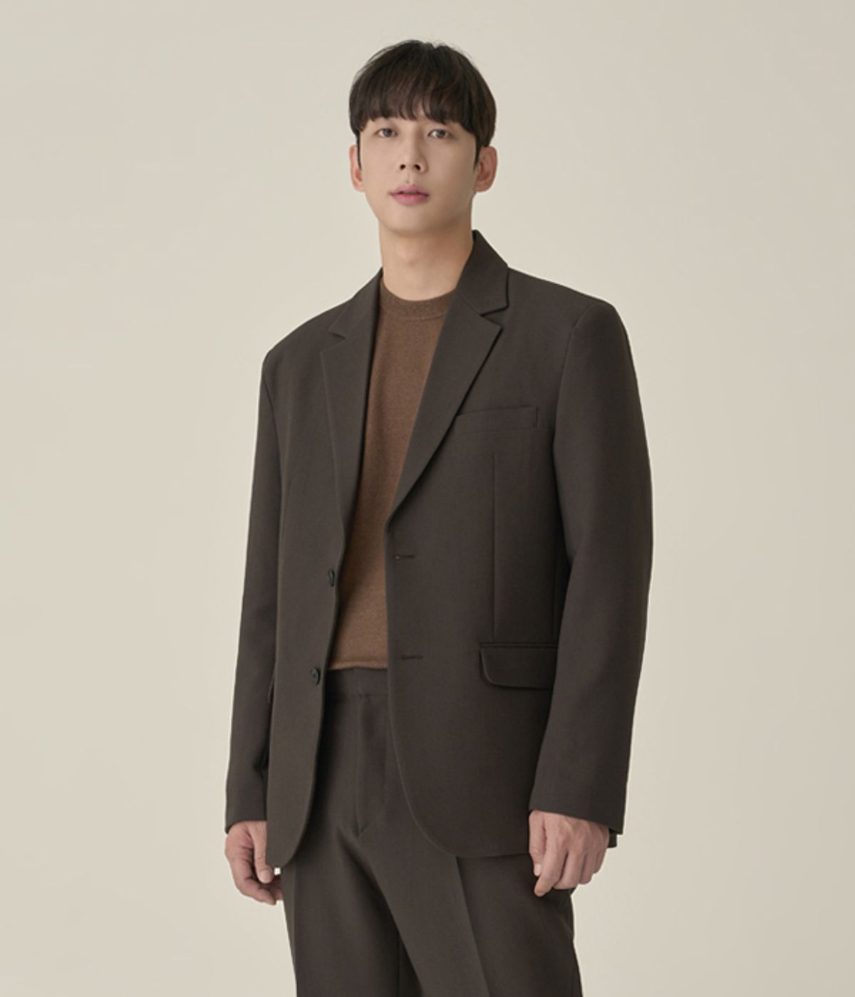 효지(HYOJI) [사계절][세트상품] 커스터마이징 핏 셋업 수트 (카키브라운)