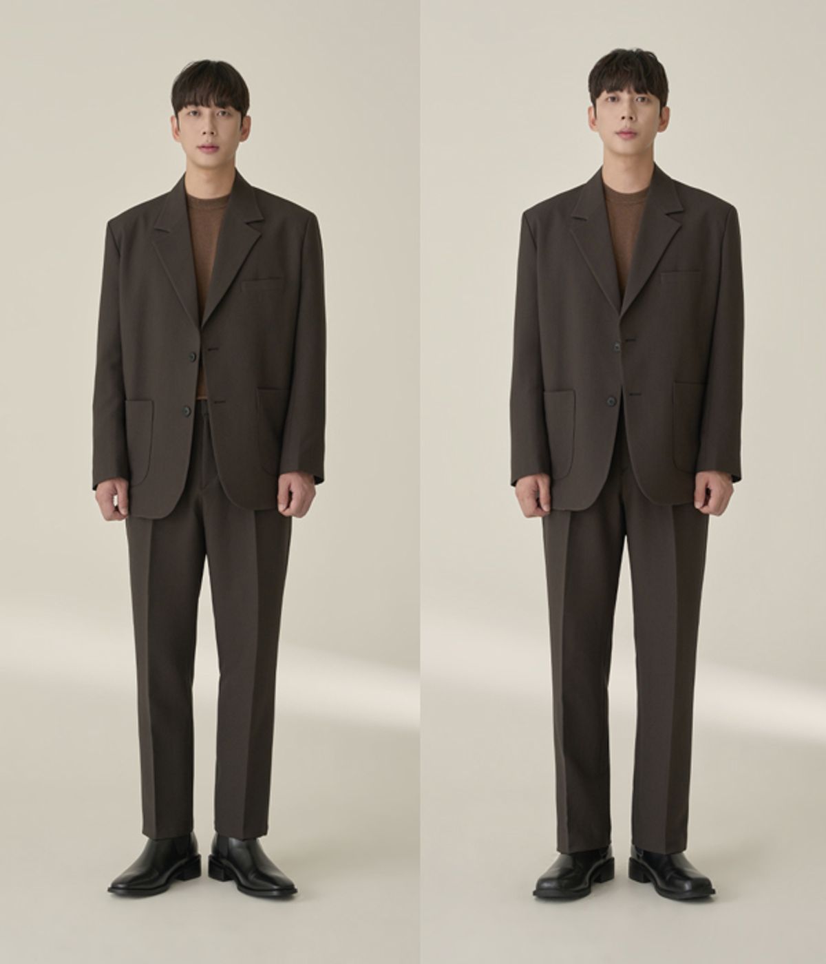 효지(HYOJI) [사계절][세트상품] 커스터마이징 핏 셋업 수트 (카키브라운)