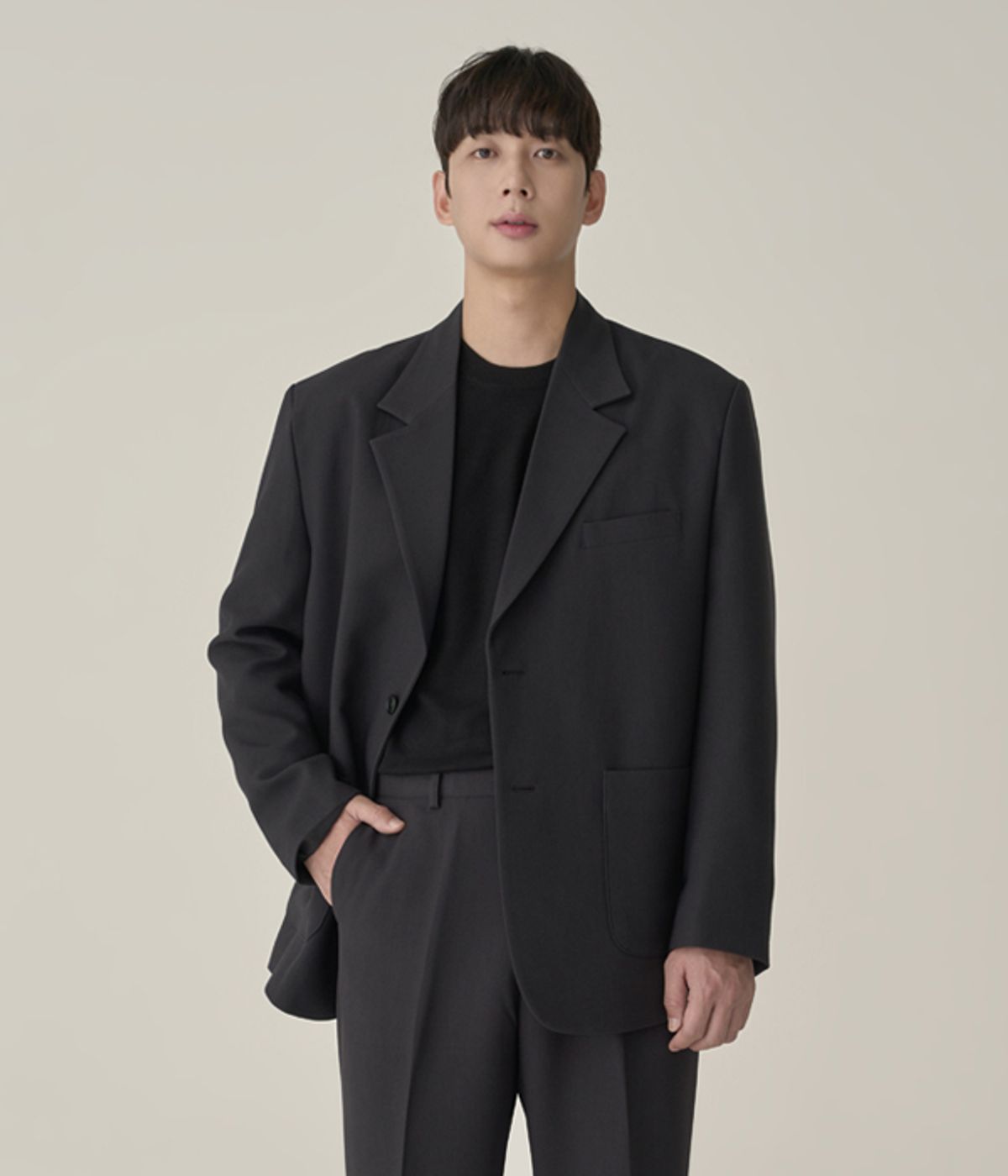 효지(HYOJI) [사계절] 커스터마이징 세미오버 핏 수트 블레이저 (5컬러)
