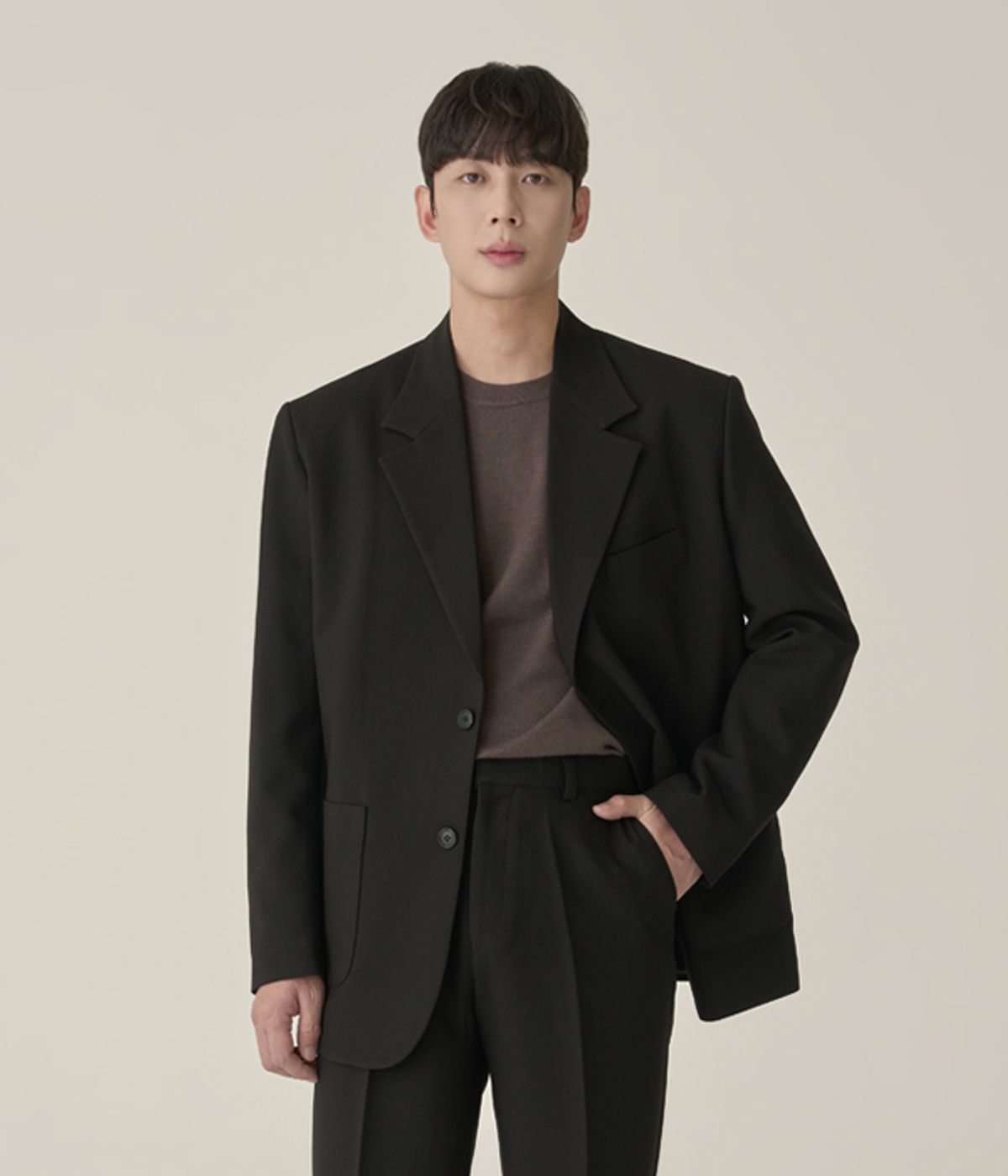 효지(HYOJI) [사계절] 커스터마이징 세미오버 핏 수트 블레이저 (5컬러)