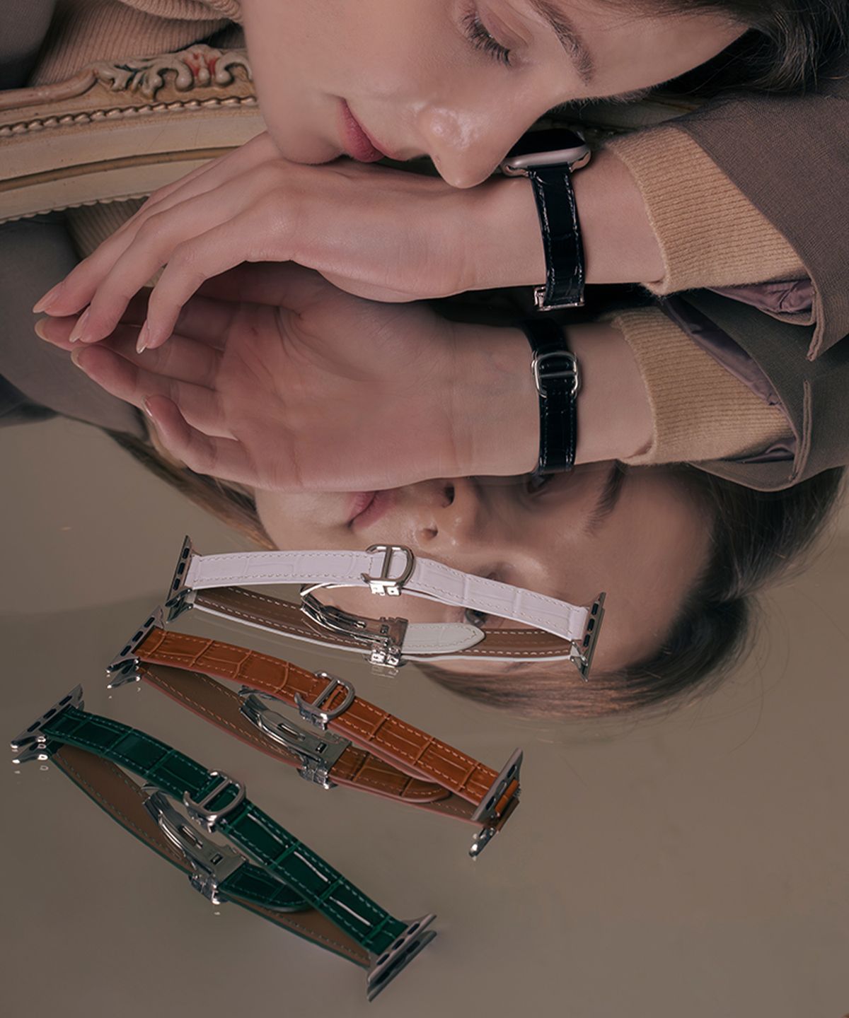 누아트(NUART) [4COLOR] 애플워치 11/10/9/8/7/6/5/4/SE3/울트라3 전기종 호환 디버클 슬림 가죽 스트랩