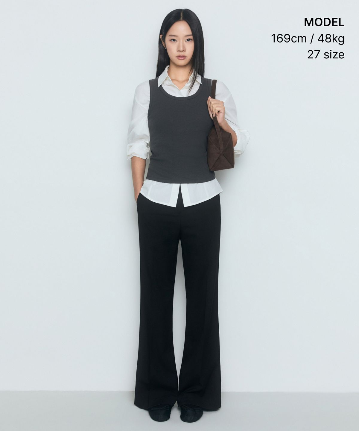 무신사 스탠다드 우먼(MUSINSA STANDARD WOMAN) 우먼즈 세미 부츠 컷 히든 밴딩 슬랙스 [블랙]