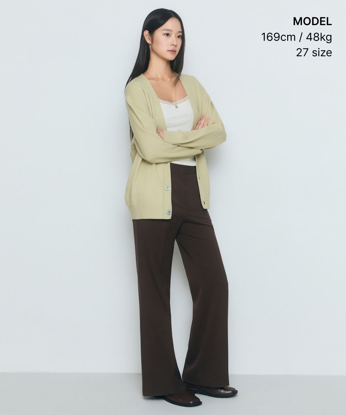 무신사 스탠다드 우먼(MUSINSA STANDARD WOMAN) 우먼즈 세미 부츠 컷 히든 밴딩 슬랙스 [초코 브라운]
