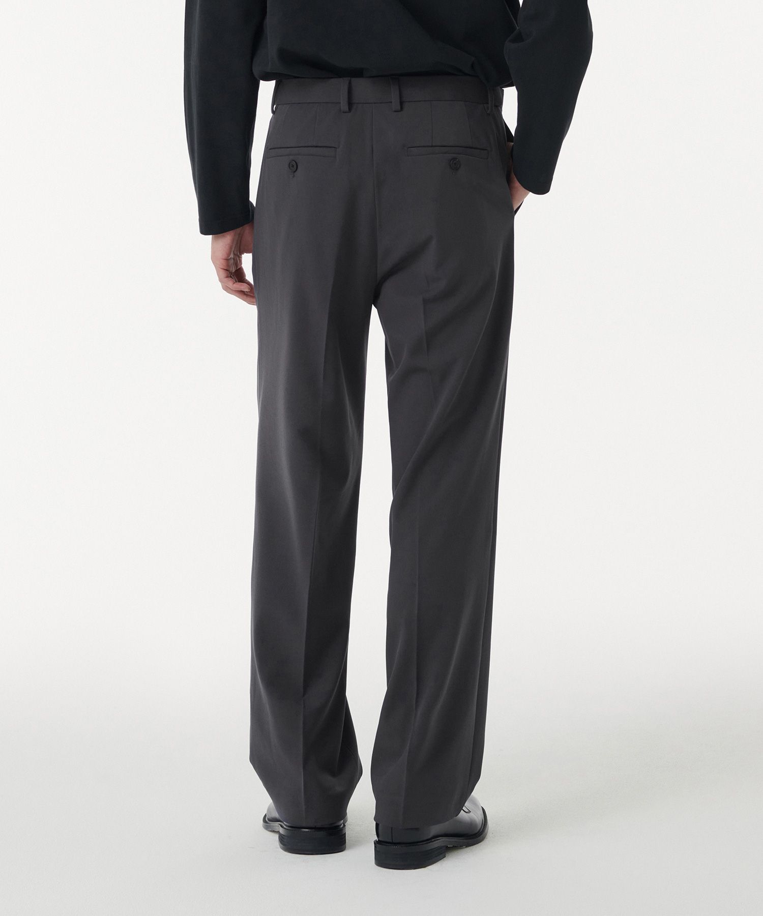 ★MUSINSA★ WIDE HIDDEN BANDING SLACKS MUSINSA | MUSINSA STANDARD Wide Hidden Banding Slacks _Gunmetal