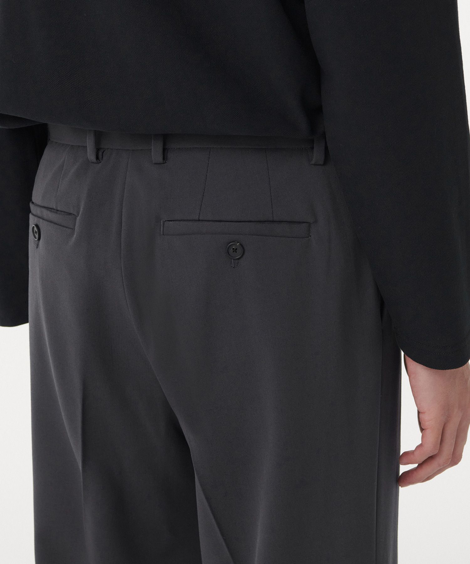 ★MUSINSA★ WIDE HIDDEN BANDING SLACKS MUSINSA | MUSINSA STANDARD Wide Hidden Banding Slacks _Gunmetal