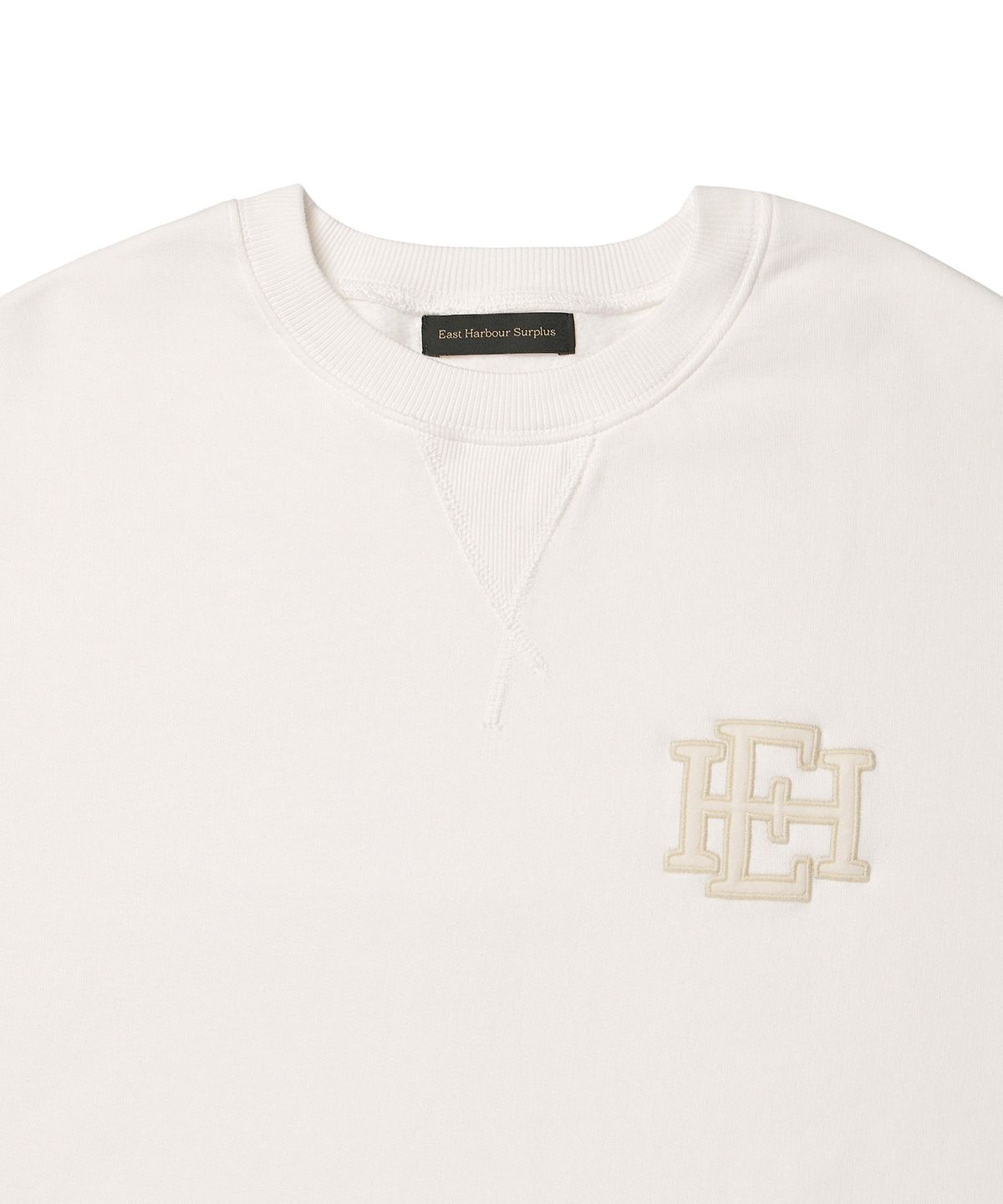이스트 하버 서플러스(EAST HARBOUR SURPLUS) 로고 프린트 워시드 스웻셔츠 오프 화이트 / BEATLES 56