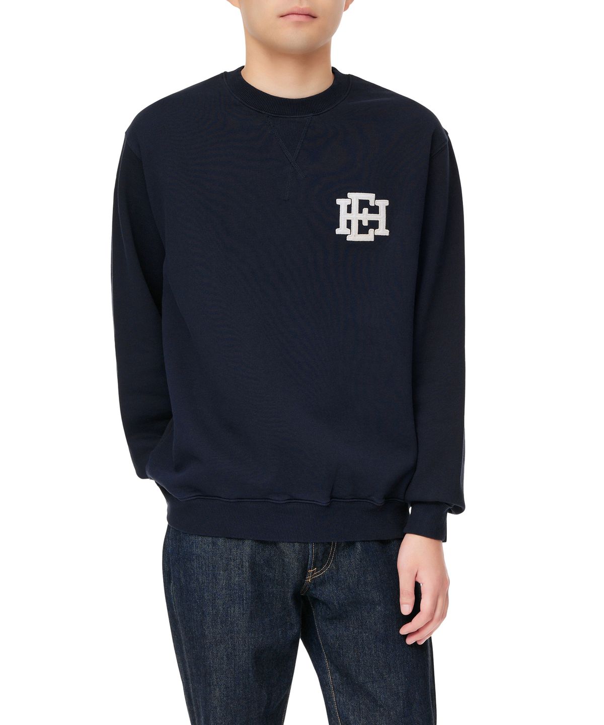 이스트 하버 서플러스(EAST HARBOUR SURPLUS) 로고 프린트 워시드 스웻셔츠 네이비 / BEATLES 56