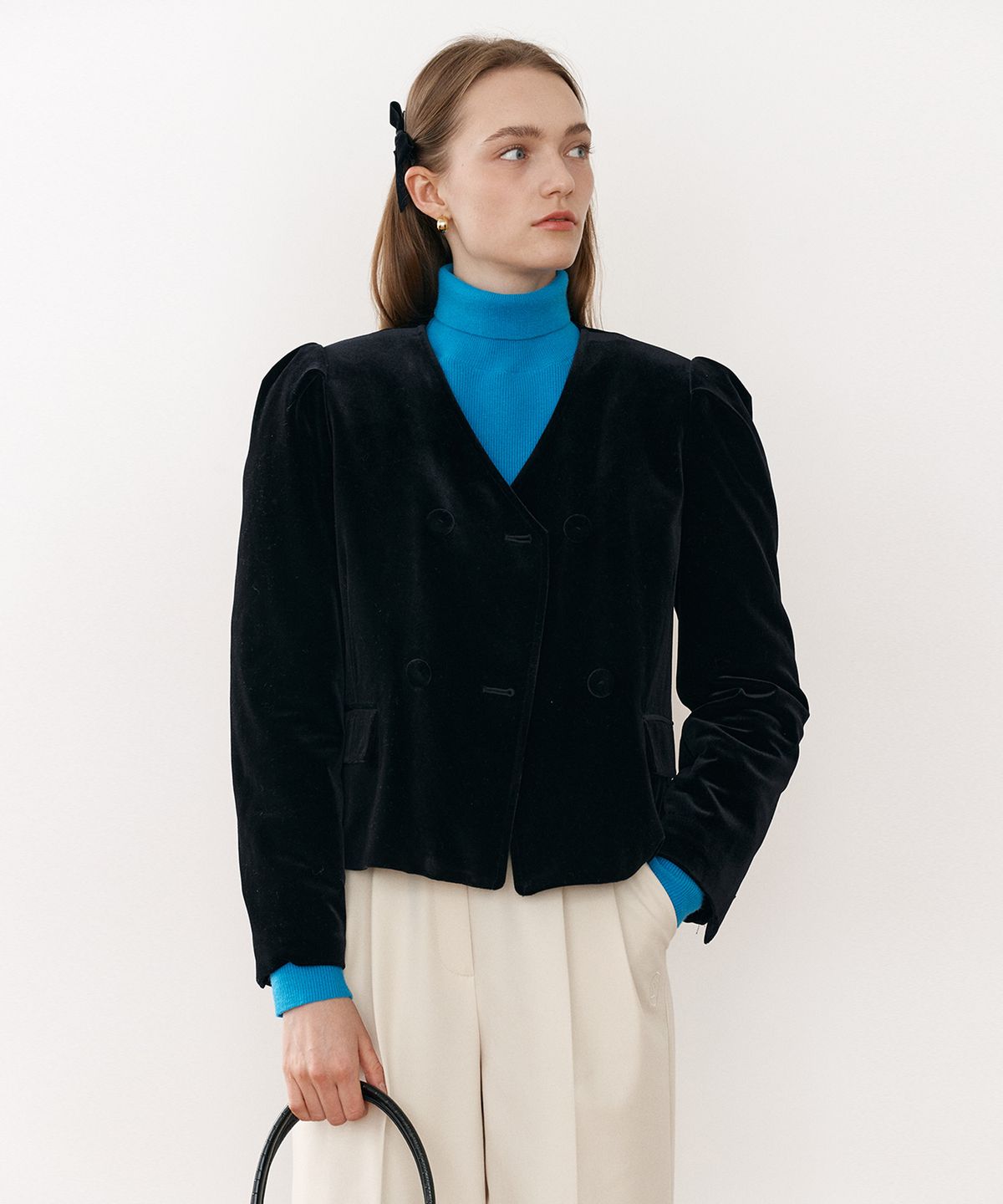로라로라(ROLAROLA) VELVET JACKET BLACK