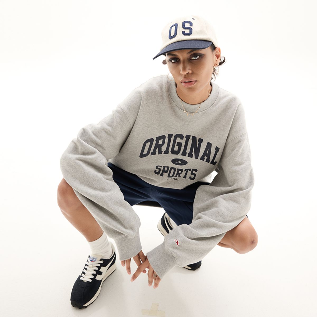 프로-스펙스(PRO-SPECS) OS ARCH LOGO CREW NECK SWEAT SHIRT M.GRAY