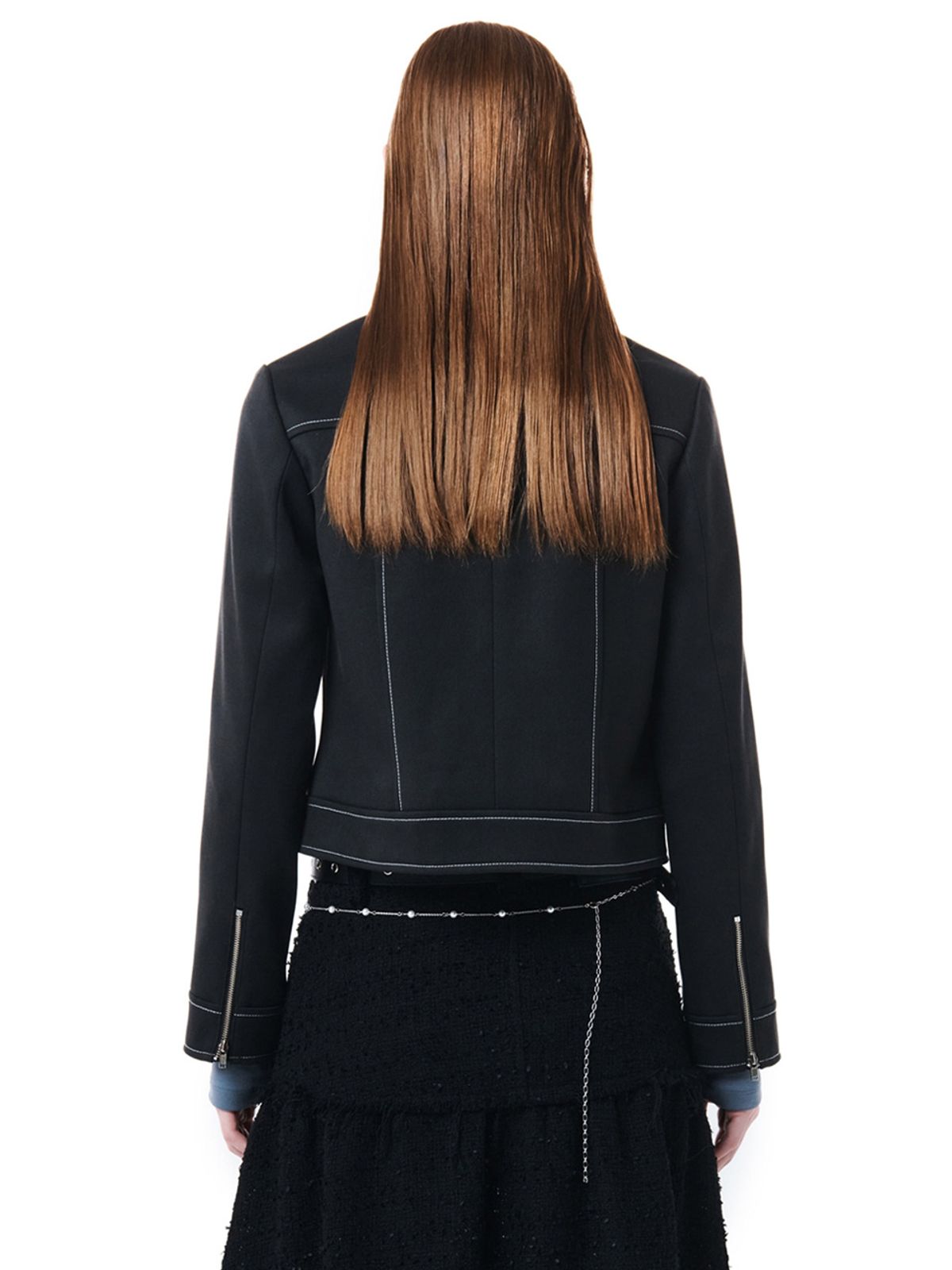 세릭(CERRIC) COLOR CONTRAST CHAIN LOGO JACKET / BLACK