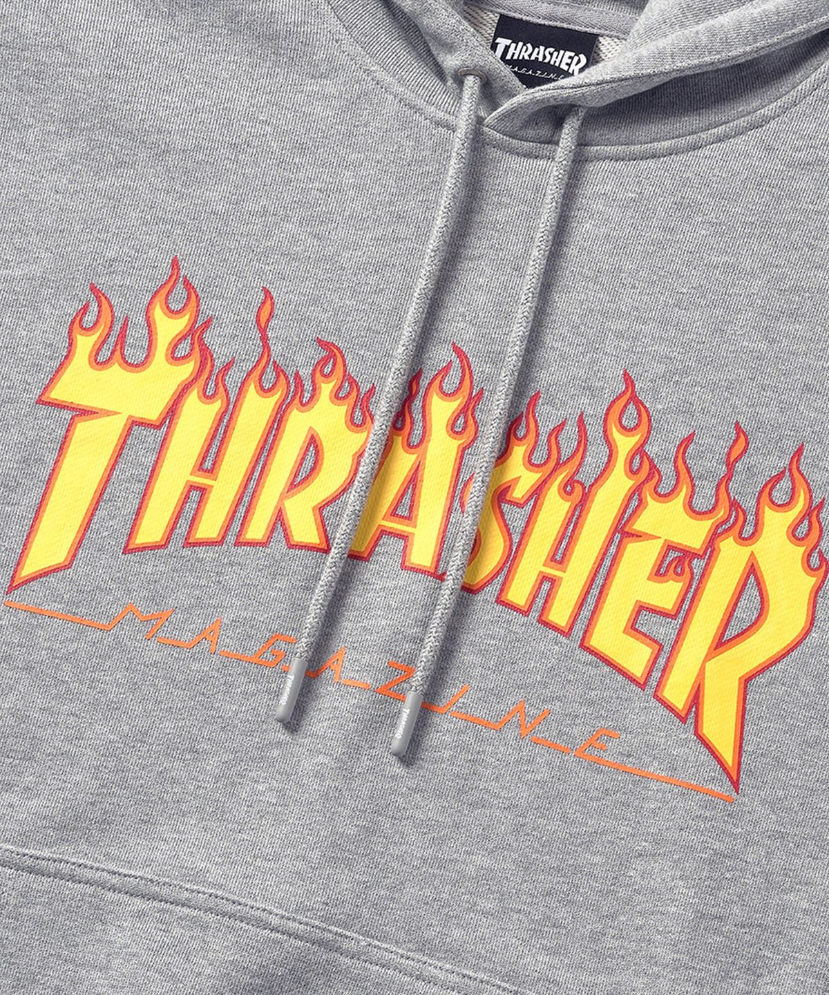트레셔(THRASHER) [기모/논기모] 플레임 로고 후디 그레이