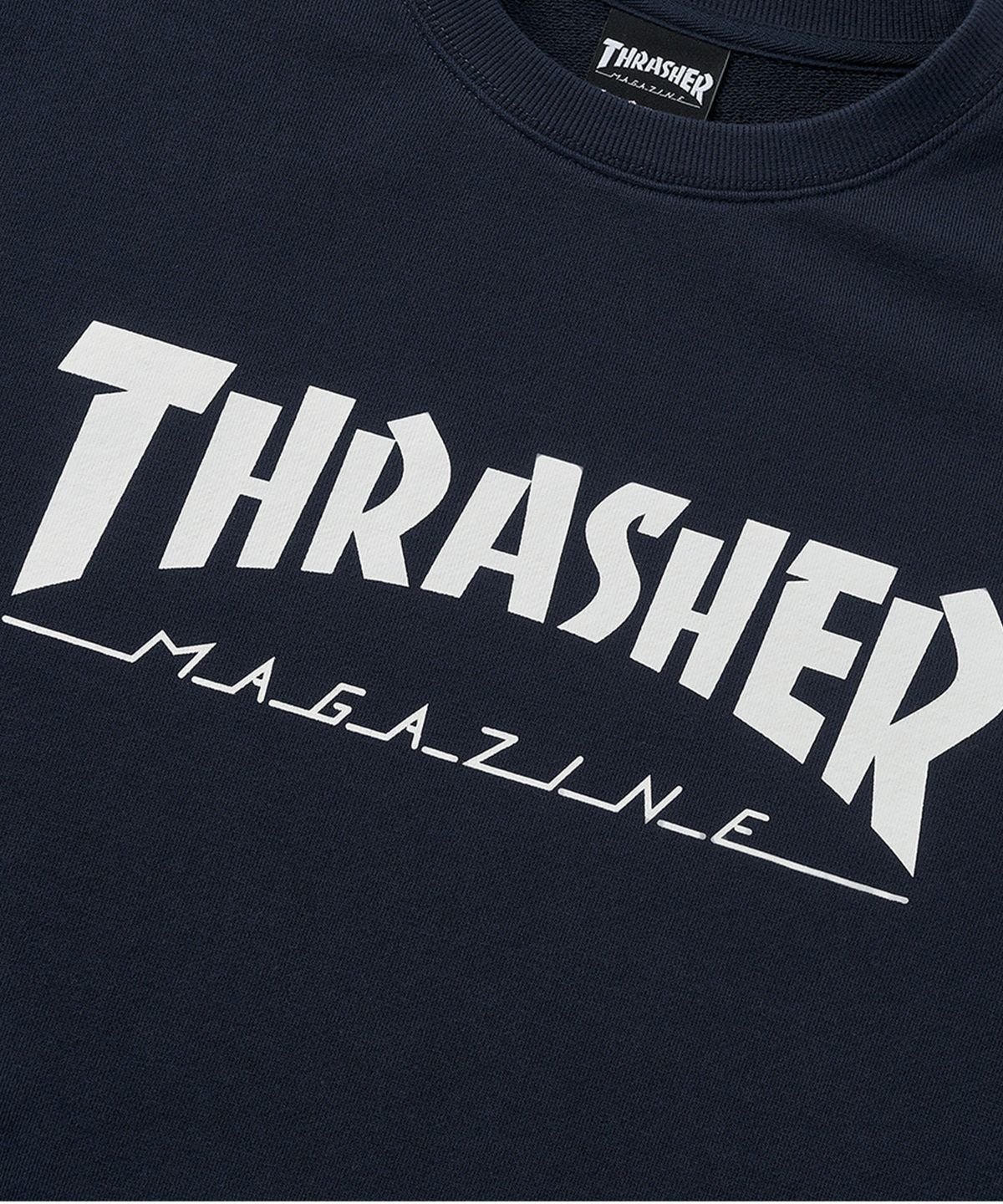 트레셔(THRASHER) 매거진 로고 맨투맨 네이비