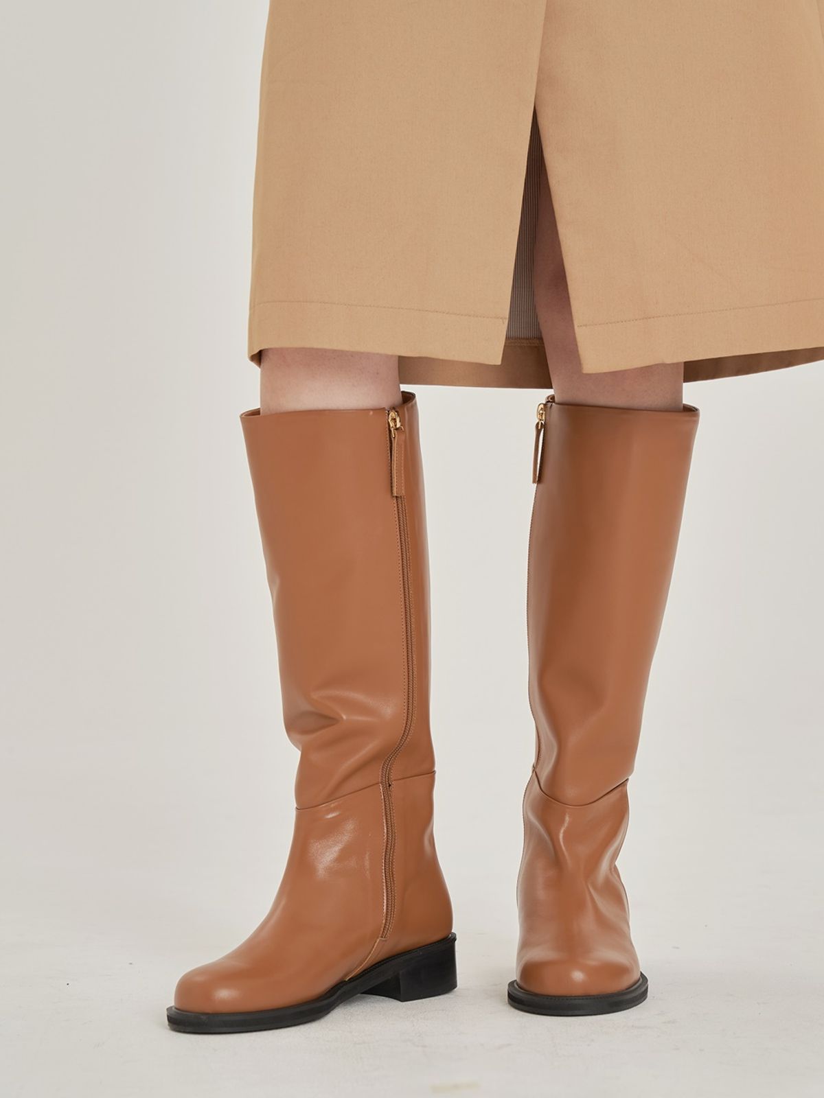 쥬다르(JEU DART) city round riding boots camel