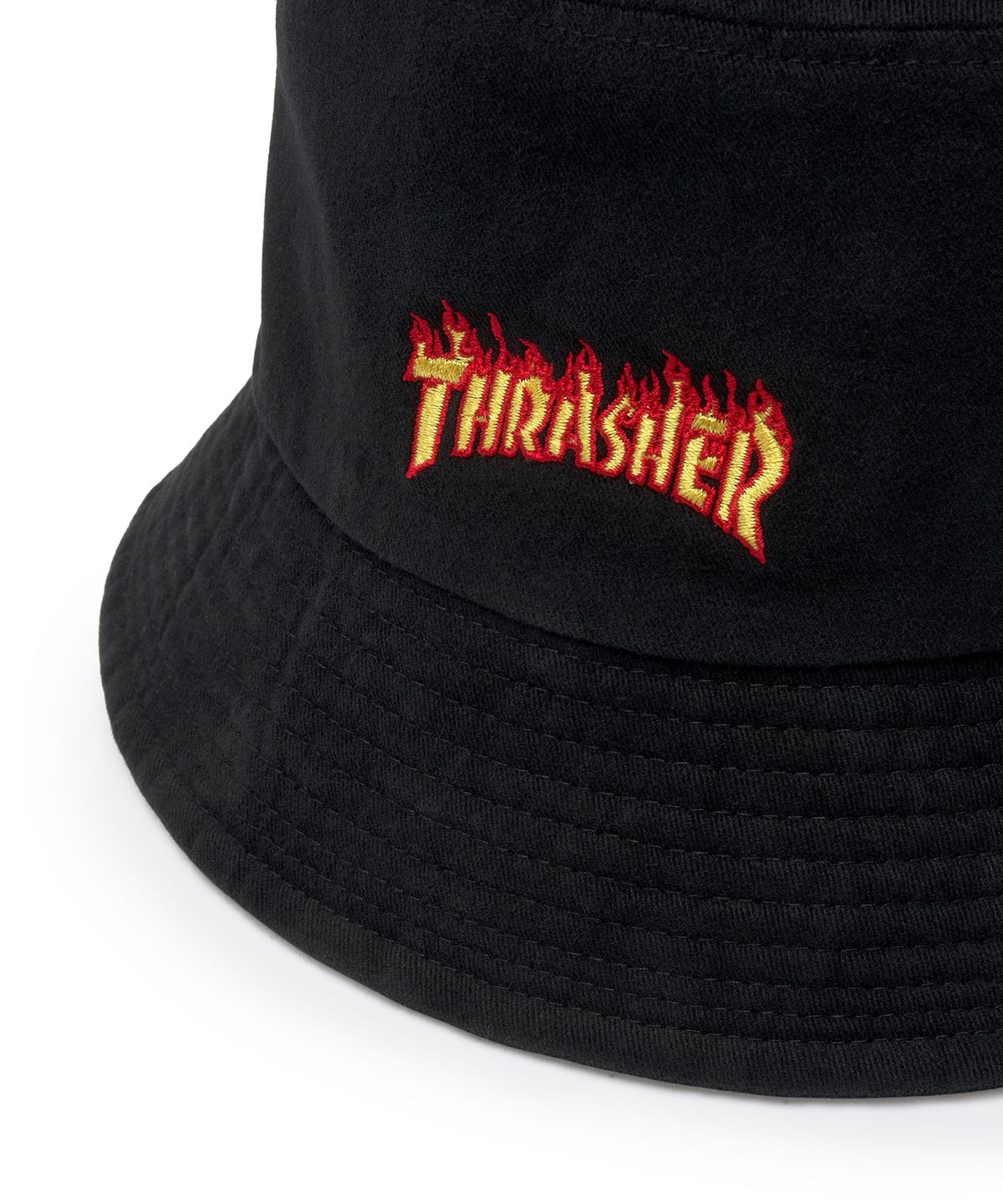 트레셔(THRASHER) 플레임 로고 버킷햇 블랙
