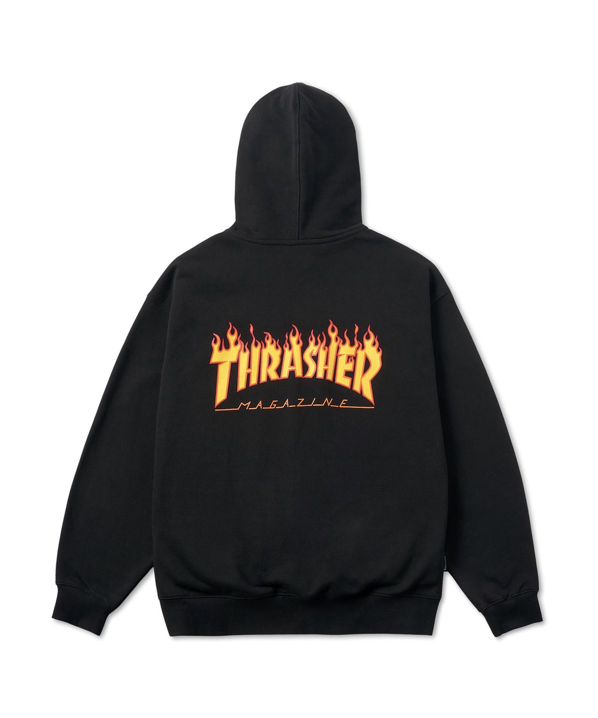 트레셔(THRASHER) 플레임 로고 집업 후디 블랙